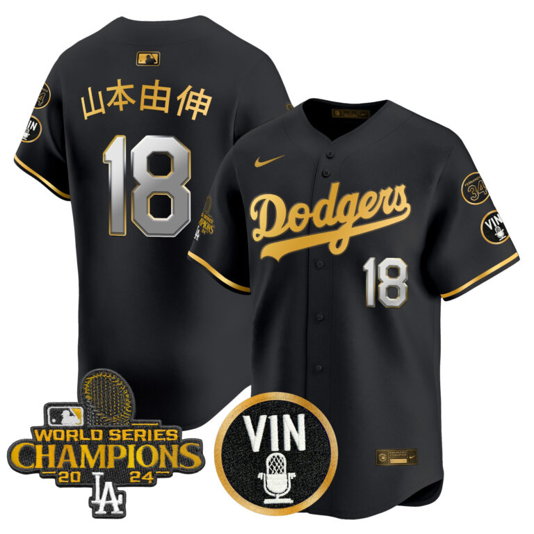 Men Los Angeles Dodgers #18 Yamamoto black Sakura Edition Nike MLB 2025 Jersey